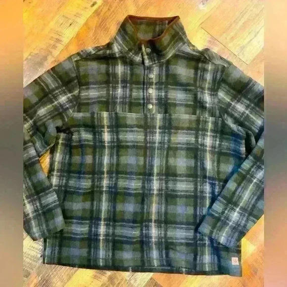 John Wayne means woolly fleece olive quarter snap pull over size large - Picture 1 of 6